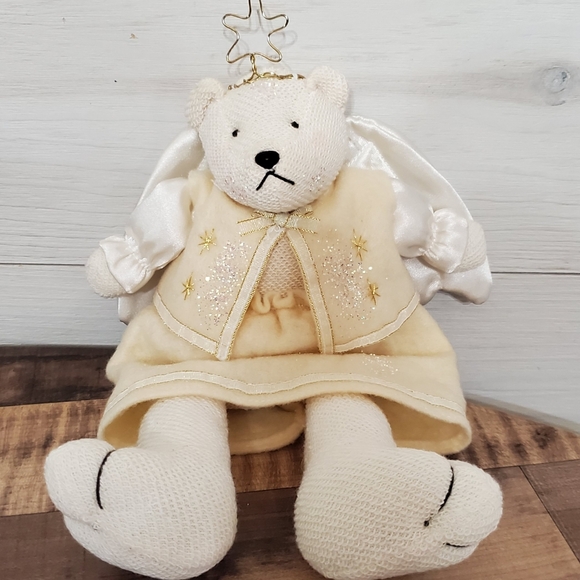 Russ Berrie Holiday Russ Berrie Ivoryoff White Plush Angel Bear